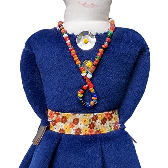 Vintage Native American Handmade Cloth Dolls Folk Art Beaded Primitive Navajo - Picture 10 of 14